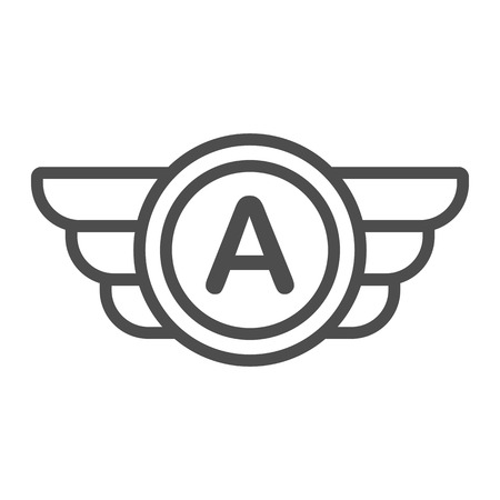 Wings logo, user personal badge, wing based icon, company brand or logotype. Isolated vector illustration.のイラスト素材