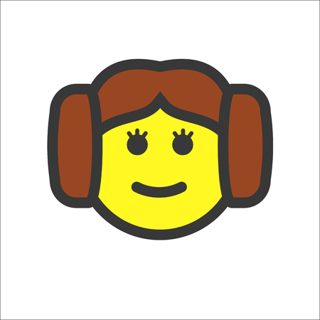 Funny girl smiley faceのイラスト素材