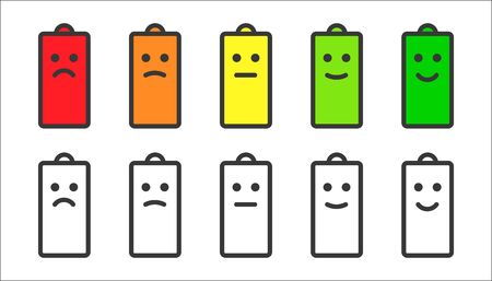 Battery indicator smiley iconsのイラスト素材
