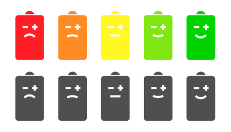 Battery indicator smiley iconsのイラスト素材