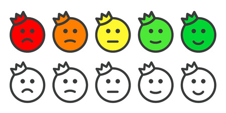 Emoji prince icons for rate of satisfaction levelのイラスト素材