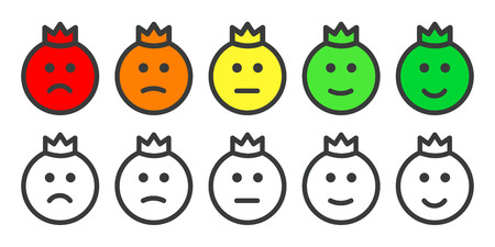 Emoji prince icons for rate of satisfaction levelのイラスト素材