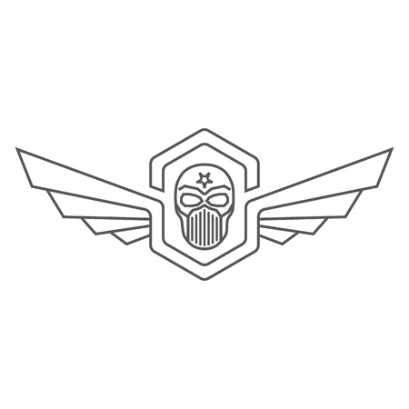 Skull helmet with wings design.のイラスト素材