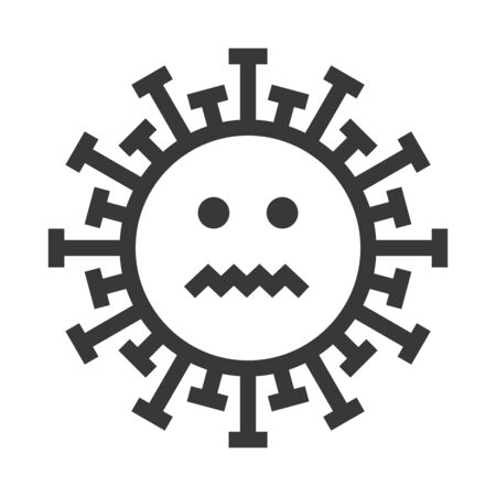 Virus emoticon, emoji isolated on white background, smiley face, vector illustrationのイラスト素材