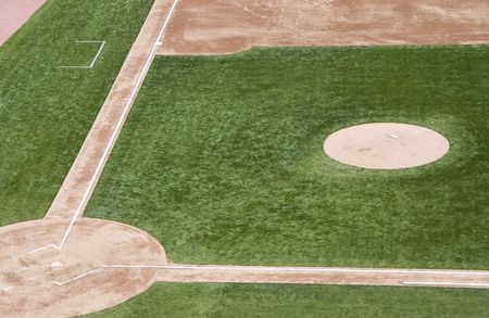 An empty  baseball field.