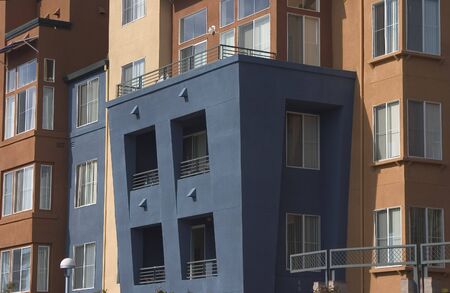 A group of modern urban apartments