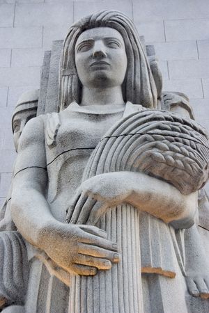 A deco detail to the exterior of a building.の写真素材