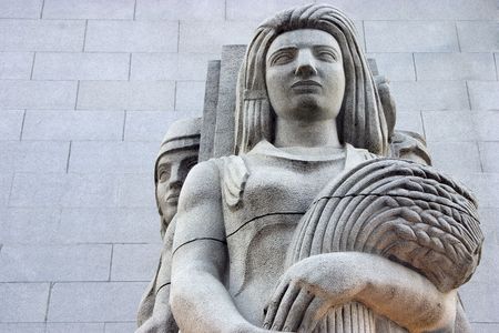 A deco detail to the exterior of a building.の写真素材