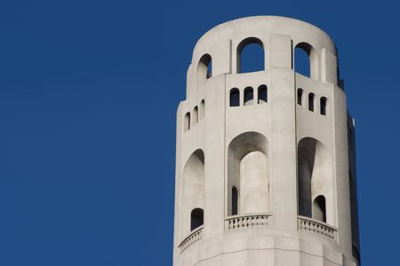 A detailed view of Coit Tower in San Francisco. の写真素材