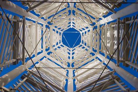 A modern looking metal structure.の写真素材