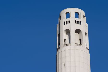 A detailed view of Coit Tower in San Francisco. の写真素材