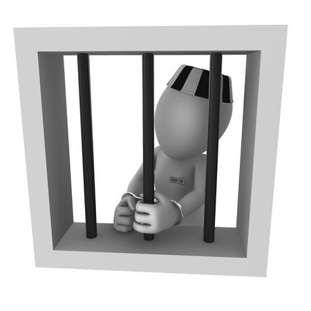 The prisoner in prisonの写真素材