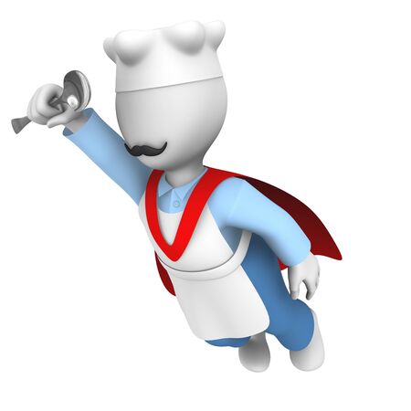 3d super cooking chef fliesの写真素材