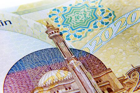 Kingdom of Bahrain currency close up