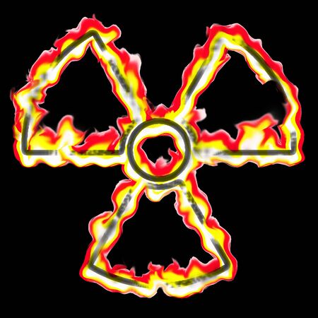illustration of the burning radiation signの写真素材