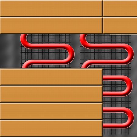 floor heating system under ceramic tilesの写真素材
