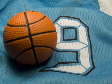 small ball on the number nine uniformの写真素材