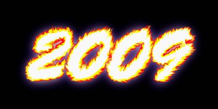 2009 new year burning digitsの写真素材
