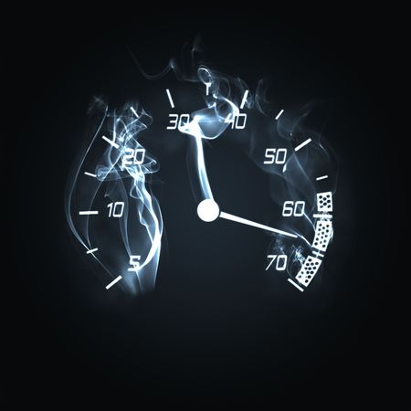 illustration of the odometer in the smokeの写真素材
