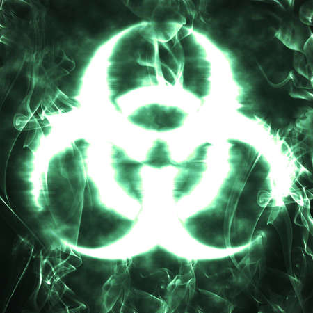 illustration of the biohazard sign and smokeの写真素材