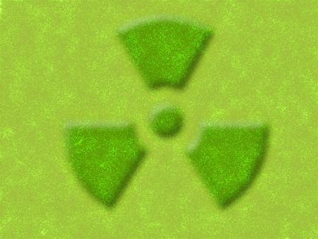 illustration of the yellow and green nuclear signの写真素材