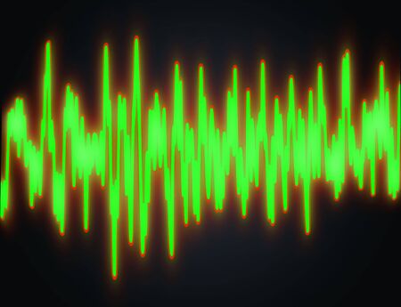 illustration of red stroked green soundwaveの写真素材