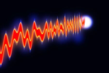 illustration of abstract wave flowing to the moonの写真素材