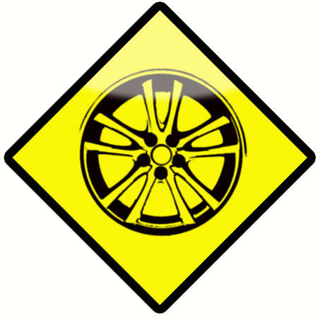 illustration of the yellow and black wheel sign
