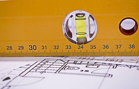 level meter tool over plans