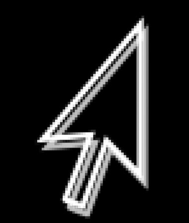 illustration of the whit pixelated cursor on blackの写真素材