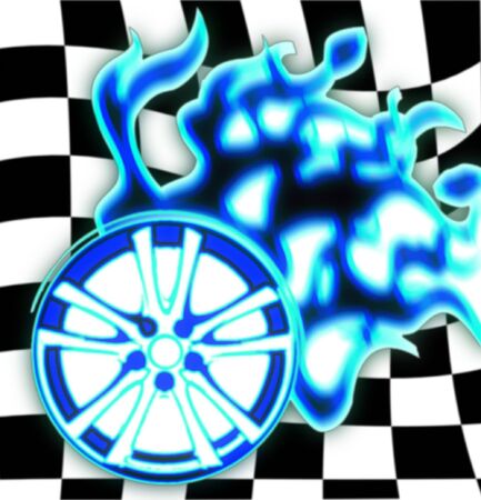 illustration of the burning wheelの写真素材