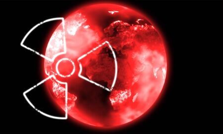 illustration of the red nuclear earthの写真素材