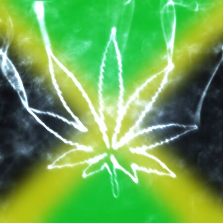 illustratian of the abstract smoking marijuanaの写真素材