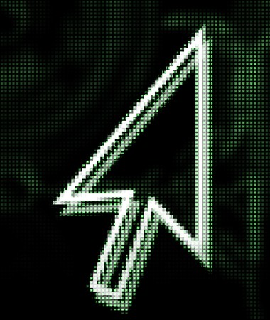illustration of the whit pixelated cursor on blackの写真素材