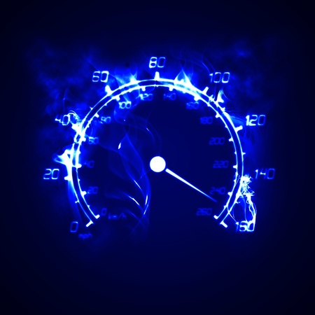 illustration of the burning speedometer in the smokeの写真素材