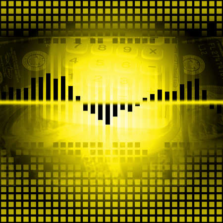 dollar chart and calculator redの写真素材