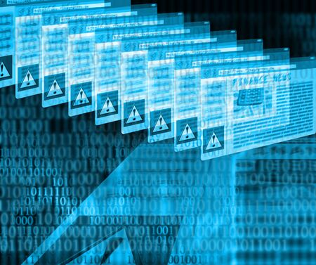 Illustration of the web pages and binary codeの写真素材
