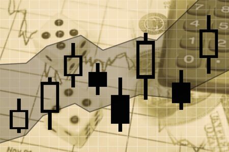 candle stick stock market exchange chart illustrationの写真素材