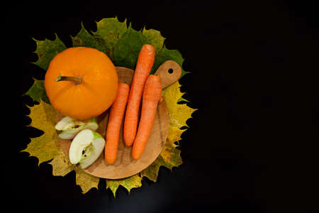 various fresh vegetable on cutting boardの写真素材