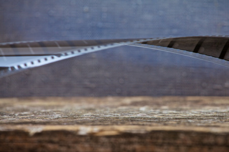 old cinema film on colour backgroundの写真素材