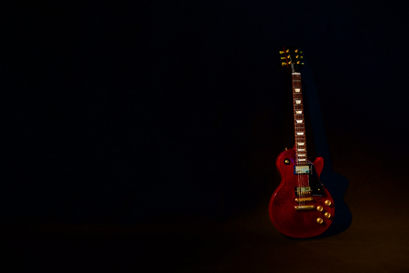 electric quitar on black backgroundの写真素材