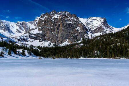Loch Vale, Rocky Mountain National Parkの写真素材