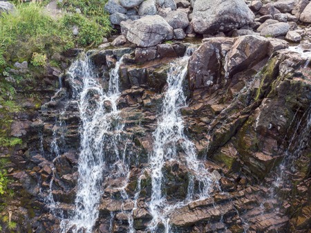 Mountain Waterfall with Drone