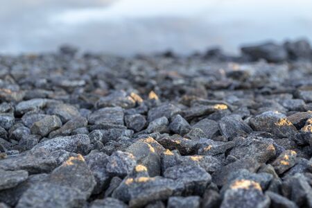 Reflection for natural grey stones for a cornerの写真素材