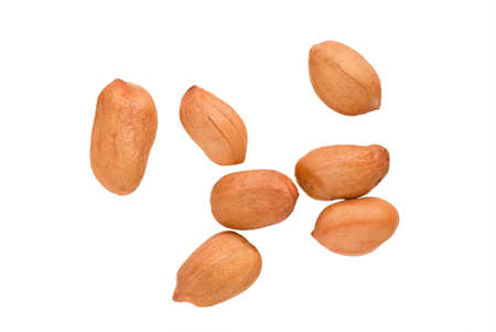 Peanuts in a white background