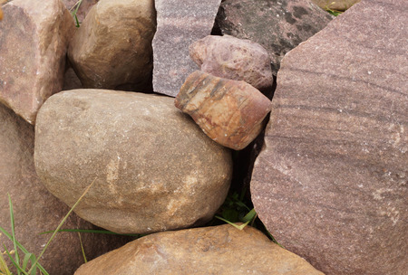 Pile of different stones. Close-up.