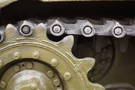 Part of the tank tracks. Close-up.の写真素材