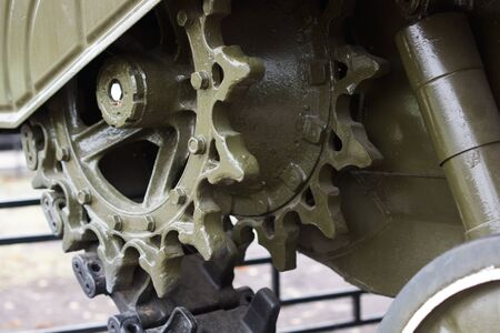 Part of the tank tracks. Close-up.の写真素材