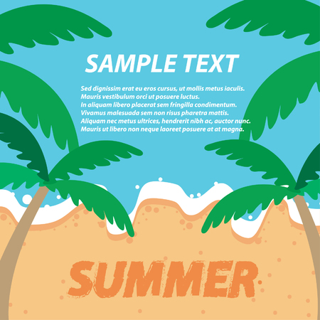 Summer Time Beach Illustrationのイラスト素材