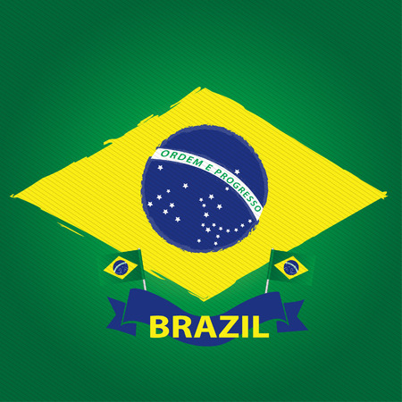 Brazil Flag Illustrationのイラスト素材